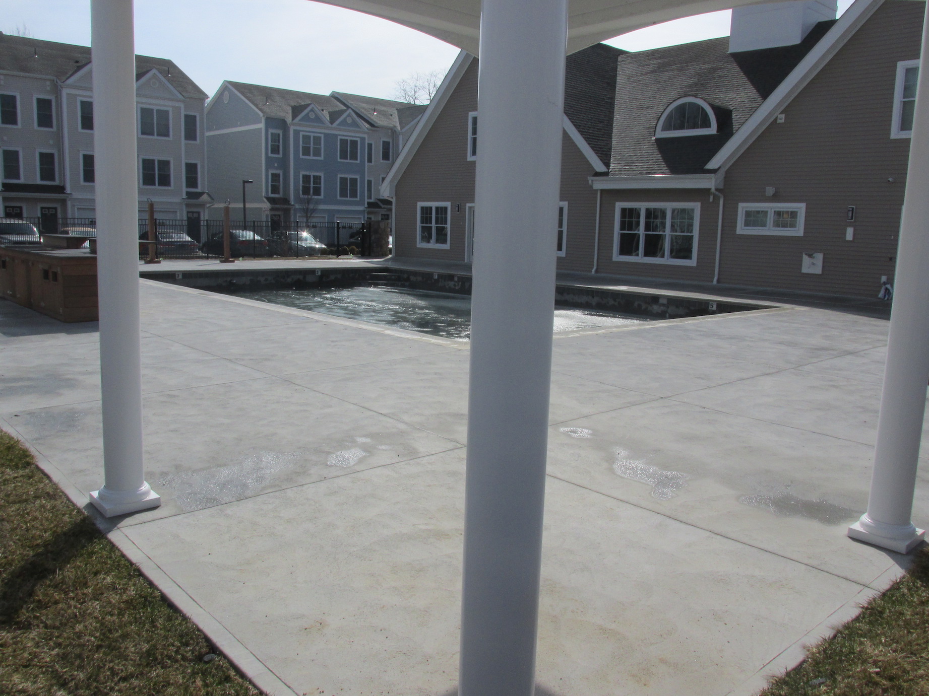 Outdoor hardscape project with thoughtfully shaped patio and paths